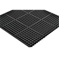 Tapis antifatigue &agrave; imbrication Cushion-Ease 550, &agrave; fentes, 3' x 3' x 3/4", Noir, Caoutchouc Nia-Chem Ltd.