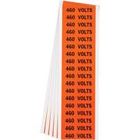 "460 Volts" Conduit & Voltage Labels, 1/2" x 2-1/4", Cloth/Vinyl, English Nia-Chem Ltd.