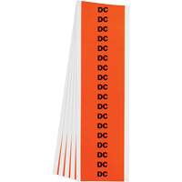 "DC" Conduit & Voltage Labels, 1/2" x 2-1/4", Cloth/Vinyl, English Nia-Chem Ltd.