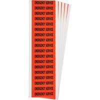 "Emergency Service" Conduit & Voltage Labels, 1/2" x 2-1/4", Cloth/Vinyl, English Nia-Chem Ltd.
