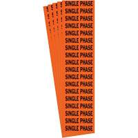 "Single Phase" Conduit & Voltage Labels, 1/2" x 2-1/4", Cloth/Vinyl, English Nia-Chem Ltd.