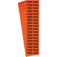 "Three Phase" Conduit & Voltage Labels, 1/2" x 2-1/4", Cloth/Vinyl, English Nia-Chem Ltd.
