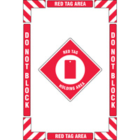Trousse de marquage du sol ?Red Tag Holding Area? (zone de stockage des &eacute;tiquettes rouges), Adh&eacute;sif, Anglais avec pictogramme Nia-Chem Ltd.