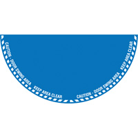 Signalisation au sol ?Caution? (attention) pour porte battante en demi-cercle, Adh&eacute;sif, Anglais avec pictogramme Nia-Chem Ltd.