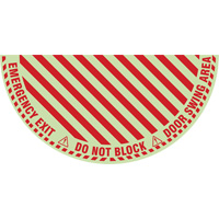 Signalisation au sol ?Emergency Exit? (sortie de secours) pour porte battante en demi-cercle, Adh&eacute;sif, Anglais avec pictogramme Nia-Chem Ltd.