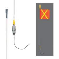 All-Weather Super-Duty Warning Whips with Constant LED Light, Spring Mount, 5' High, Orange with Reflective X SGY856 | Nia-Chem Ltd.