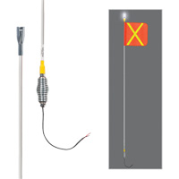 All-Weather Super-Duty Warning Whips with Constant LED Light, Spring Mount, 10' High, Orange with Reflective X SGY859 | Nia-Chem Ltd.