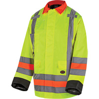 6040 Veste de contr&ocirc;le de la circulation pour l'hiver qu&eacute;b&eacute;cois, Polyester, Jaune lime haute visibilit&eacute;, T-petit Nia-Chem Ltd.