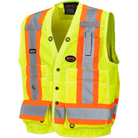 6693 Surveyor's Safety Vest, High Visibility Lime-Yellow, 4X-Large, Polyester Nia-Chem Ltd.