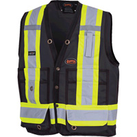 6692BK Surveyor's Safety Vest, Black, Medium, Polyester Nia-Chem Ltd.
