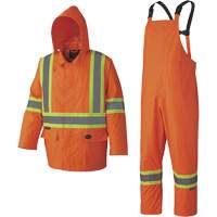 5608 210D Waterproof Rain Suit, Polyester/PVC, Small, High Visibility Orange Nia-Chem Ltd.