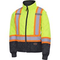 5016 Manteau matelass&eacute; pour cong&eacute;lateur, Polyester, Noir/Jaune lime haute visibilit&eacute;, T-petit Nia-Chem Ltd.