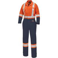 5514WBB Women's 2-Tone Safety Coveralls, X-Small, High Visibility Orange/Navy Blue Nia-Chem Ltd.