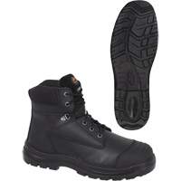1025 Bottes de travail 6" noires, Cuir, Embout Acier, Taille 10 Nia-Chem Ltd.