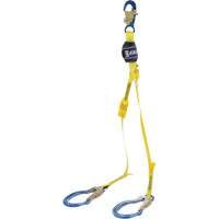 EZ-Stop™ 100% Tie-Off Shock Absorbing Lanyard, 4', Rebar Hook Center, Locking Snap Hook Leg Ends, Polyester SHF159 | Nia-Chem Ltd.