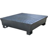 Ultra-Spill Pallet en acier, 4 barils, Capacit&eacute; de d&eacute;versement 68 gal. US, 49,1" x 47,1" x 10,9" Nia-Chem Ltd.
