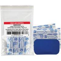 Blue Adhesive Bandages, Rectangular/Square, 3", Fabric Metal Detectable, Non-Sterile SHG048 | Nia-Chem Ltd.