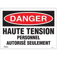 "Haute tension" Sign, 10" x 14", Vinyl, French SHG599 | Nia-Chem Ltd.