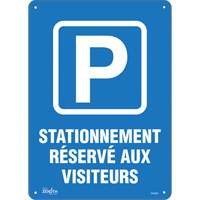 "Stationnement réservé aux visiteurs" Sign, 10" x 14", Plastic, French with Pictogram SHG601 | Nia-Chem Ltd.