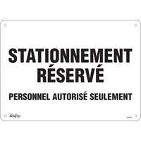 "Stationnement réservé" Parking Sign, 10" x 14", Aluminum, French SHG602 | Nia-Chem Ltd.