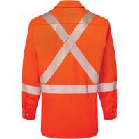 Ultrasoft&reg; Flame Resistant Deluxe Segmented Striped Work Shirt, Small, Orange Nia-Chem Ltd.
