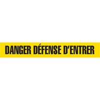 Barricade Tape, French, 3" W x 1000' L, 2 mils, Black on Yellow SHG846 | Nia-Chem Ltd.