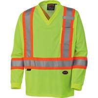 6985 Chandail de s&eacute;curit&eacute; &agrave; manches longues pour circulation en micromaille, Petit, Jaune lime haute visibilit&eacute; Nia-Chem Ltd.