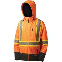5220 Manteau de s&eacute;curit&eacute; imperm&eacute;able &agrave; coquille souple de premi&egrave;re qualit&eacute;, Polyester, Orange haute visibilit&eacute;, 2T-Grand Nia-Chem Ltd.