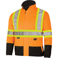 5770 Manteau de s&eacute;curit&eacute; imperm&eacute;able r&eacute;versible, Polyester/Polyur&eacute;thane, Orange haute visibilit&eacute;, Petit Nia-Chem Ltd.