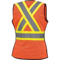 486 Women's High-Visibility Safety Tear-Away Vest, High Visibility Orange, X-Small, Polyester Nia-Chem Ltd.