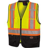 6895 High-Visibility Zip Front Bi-Colour Safety Vest, Black/High Visibility Lime-Yellow, 2X-Large/3X-Large, Polyester Nia-Chem Ltd.