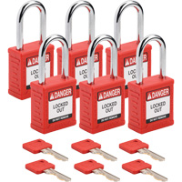 Cadenas de verrouillage Velocity, Rouge, Cl&eacute;s identiques, Nylon, Largeur de 1-1/2" Nia-Chem Ltd.