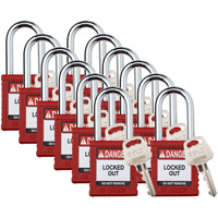 Cadenas de verrouillage Velocity, Rouge, Cl&eacute;s diff&eacute;rentes, Nylon, Largeur de 1-1/2" Nia-Chem Ltd.
