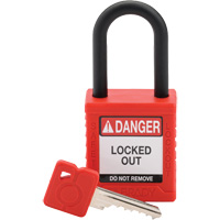 Cadenas de verrouillage de s&eacute;curit&eacute; Velocity, Rouge, Cl&eacute;s diff&eacute;rentes, Nylon, Largeur de 1-1/2" Nia-Chem Ltd.