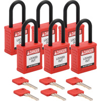 Cadenas de verrouillage Velocity, Rouge, Cl&eacute;s identiques, Nylon, Largeur de 1-1/2" Nia-Chem Ltd.
