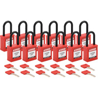 Cadenas de verrouillage Velocity, Rouge, Cl&eacute;s diff&eacute;rentes, Nylon, Largeur de 1-1/2" Nia-Chem Ltd.