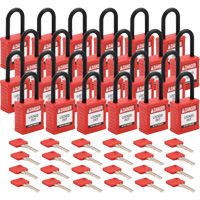 Cadenas de verrouillage Velocity, Rouge, Cl&eacute;s diff&eacute;rentes, Nylon, Largeur de 1-1/2" Nia-Chem Ltd.