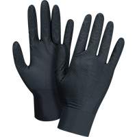 Gants d'examen de poids lourd &agrave; prise tactile, Petit, Nitrile, 8 mils, Sans poudre, Noir Nia-Chem Ltd.