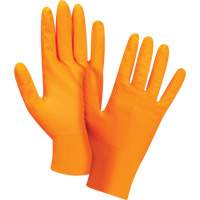 Gants d'examen de poids lourd &agrave; prise tactile, Petit, Nitrile, 8 mils, Sans poudre, Orange Nia-Chem Ltd.