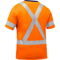 Chemise &agrave; manches courtes et X au dos Bisley, Poly-coton, Petit, Orange haute visibilit&eacute; Nia-Chem Ltd.