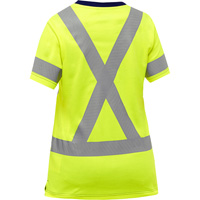 Chemise &agrave; manches courtes et X au dos Bisley pour femmes, Poly-coton, Petit, Jaune lime haute visibilit&eacute; Nia-Chem Ltd.