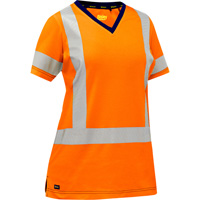 Chemise &agrave; manches courtes et X au dos Bisley pour femmes, Poly-coton, Petit, Orange haute visibilit&eacute; Nia-Chem Ltd.
