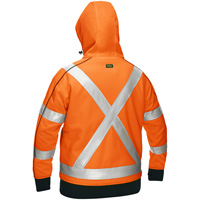 Coton ouat&eacute; doubl&eacute; de sherpa avec capuchon &agrave; fermeture &eacute;clair compl&egrave;te et X au dos Bisley pour femmes, Petit, Orange haute visibilit&eacute; Nia-Chem Ltd.