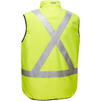Bisley&reg; X-Back Reversible Puffer Vest, High Visibility Lime-Yellow, Small, Polyester Nia-Chem Ltd.