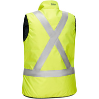 Bisley&reg; X-Back Women's Contoured Reversible Puffer Vest, High Visibility Lime-Yellow, Small, Polyester Nia-Chem Ltd.