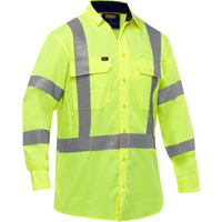 Chemise de travail &agrave; manches longues et X au dos Bisley avec X-Airflow, Poly-coton, Petit, Jaune lime haute visibilit&eacute; Nia-Chem Ltd.