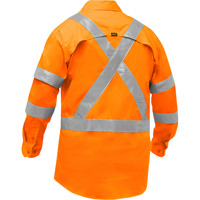 Chemise de travail &agrave; manches longues et X au dos Bisley avec X-Airflow, Poly-coton, Petit, Orange haute visibilit&eacute; Nia-Chem Ltd.