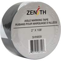 Aisle Marking Tape, 2" x 108', PVC, Noir et blanc Nia-Chem Ltd.