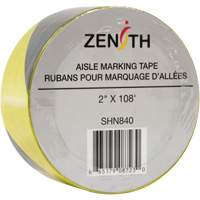 Aisle Marking Tape, 2" x 108', PVC, Noir et jaune Nia-Chem Ltd.
