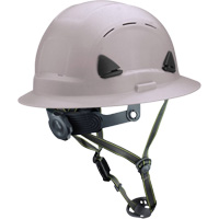 Casque Fibre Metal de style escalade avec bordure compl&egrave;te, R&eacute;pond aux normes CSA type 2, Suspension Rochet, Ventil&eacute; Nia-Chem Ltd.